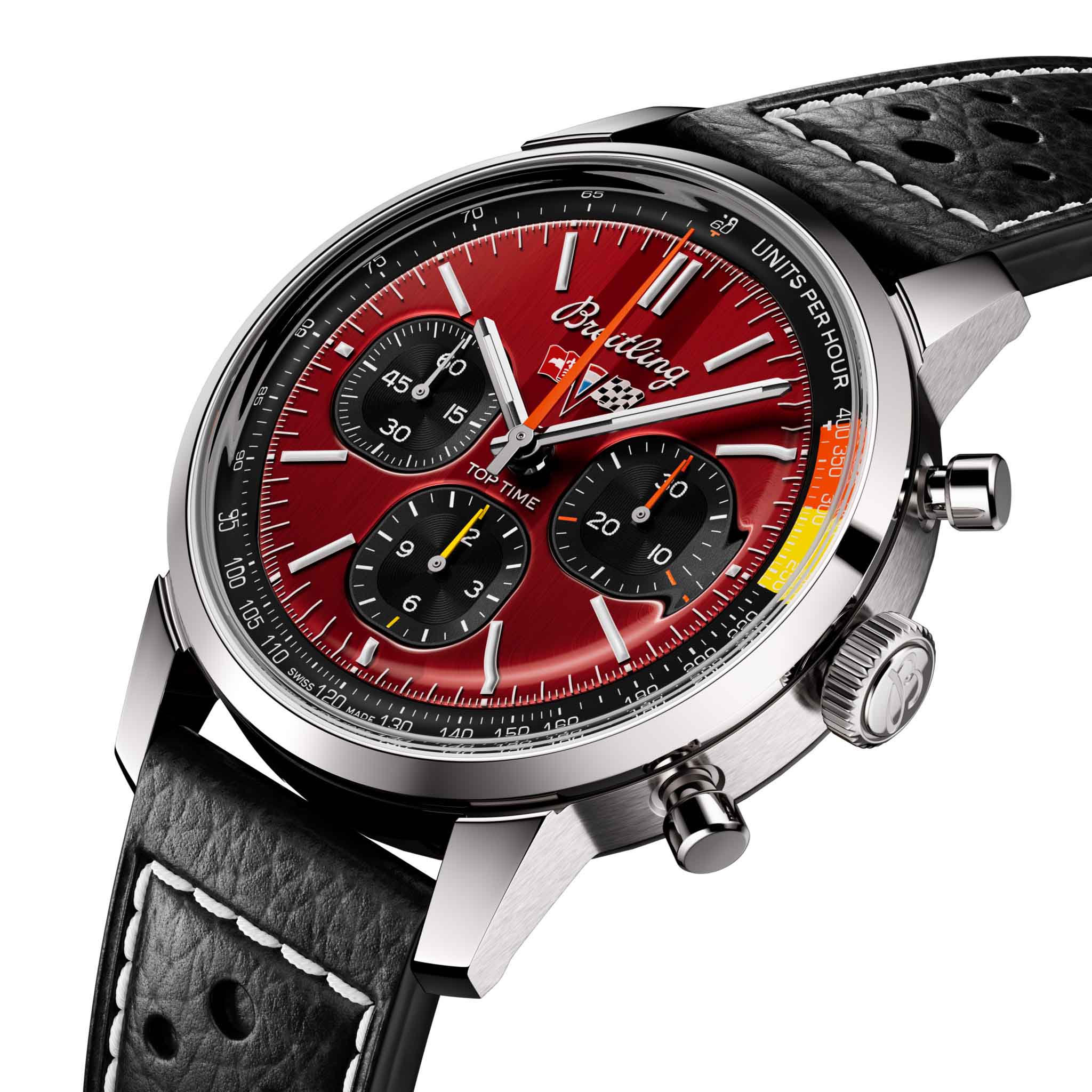 Breitling Breitling Top Time B01 Chevrolet Corvette AB01761A1K1X1 механические мужские часы часы крупный план красный циферблата