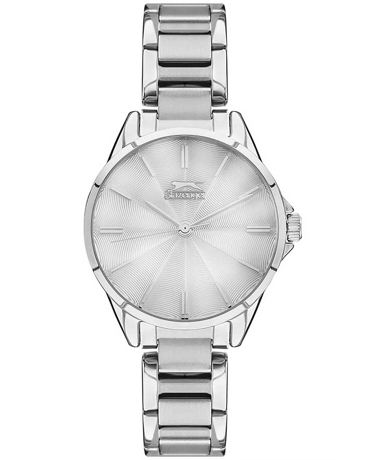 Slazenger Slazenger SL.09.2023.3.01  SL.09.2023.3.01 кварцевые женские часы серебристый циферблат, браслет суперметалл — вид спереди
