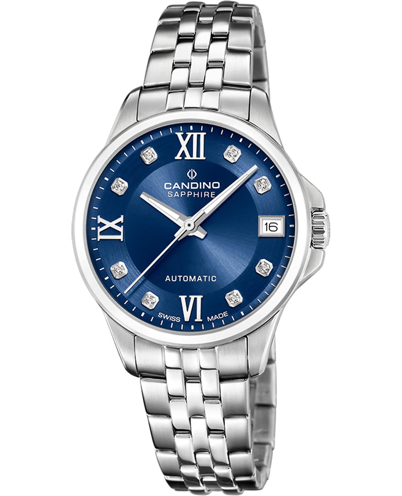 Candino Candino Automatic Ladies C4770/4  C4770/4 механические женские часы синий циферблат, браслет нержавеющая сталь — вид спереди