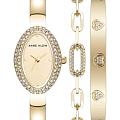 Anne Klein Anne Klein Box Set 5074GPST  5074GPST кварцевые женские часы  бежевый циферблат, браслет нержавеющая сталь с ip-покрытием — вид спереди