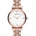 Emporio Armani Emporio Armani Gianni-T-Bar AR11267  AR11267 кварцевые женские часы  белый циферблат, браслет сталь с ip покрытием — вид спереди