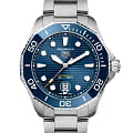 TAG Heuer TAG Heuer Aquaracer Professional 300 WBP201B.BA0632  WBP201B.BA0632 механические мужские часы  синий циферблат, браслет нержавеющая сталь — вид спереди