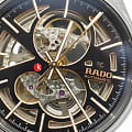 Rado Rado True Automatic Open Heart R27100162 механические мужские часы часы, крупный план черный циферблат