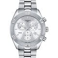 Tissot Tissot PR 100 Sport Chic Chronograph T101.917.11.031.00 PR 100 Sport Chic T1019171103100 кварцевые женские часы  серебристый циферблат, браслет нержавеющая сталь — вид спереди