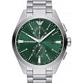 Emporio Armani Emporio Armani Claudio AR11480  AR11480 кварцевые мужские часы  зеленый циферблат, браслет нержавеющая сталь — вид спереди