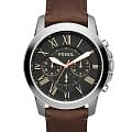Fossil Fossil Bannon  FS4813IE  FS4813IE кварцевые мужские часы  черный циферблат, браслет кожаный — вид спереди
