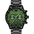 Emporio Armani Emporio Armani Mario AR11472  AR11472 кварцевые мужские часы  зеленый циферблат, браслет сталь с ip покрытием — вид спереди