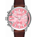 Diesel Diesel Griffed DZ4602  DZ4602 кварцевые мужские часы  розовый циферблат, браслет кожаный — вид спереди