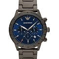 Emporio Armani Emporio Armani Mario AR80045  AR80045 кварцевые мужские часы  синий циферблат, браслет сталь с ip покрытием — вид спереди
