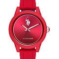 U.S. Polo Assn. U.S. Polo Assn. Yard USPA2007-04  USPA2007-04 кварцевые женские часы  красный циферблат, браслет силикон — вид спереди