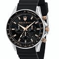 Maserati Maserati Sfida Chrono R8871640002  R8871640002 кварцевые мужские часы  черный циферблат, браслет силикон — вид спереди