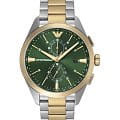 Emporio Armani Emporio Armani Claudio AR11511  AR11511 кварцевые мужские часы  зеленый циферблат, браслет сталь с ip покрытием — вид спереди