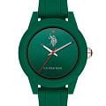 U.S. Polo Assn. U.S. Polo Assn. Yard USPA2007-08  USPA2007-08 кварцевые женские часы  зеленый циферблат, браслет силикон — вид спереди