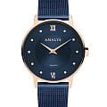 Amalys Amalys Baker AMW-181  AMW-181 кварцевые женские часы  синий циферблат, браслет нержавеющая сталь с pvd-покрытием — вид спереди