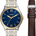 Fossil Fossil Bannon BQ2786SET мужские часы синий циферблат на запястье
