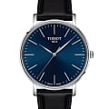 Tissot Tissot Everytime Gent T143.410.16.041.00 Everytime T1434101604100 кварцевые мужские часы  синий циферблат, браслет кожаный — вид спереди